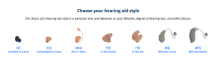 Different hearing aid styles